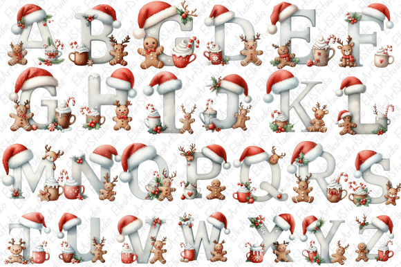 Christmas Alphabet Reindeer Bundles Review for Illustrations
