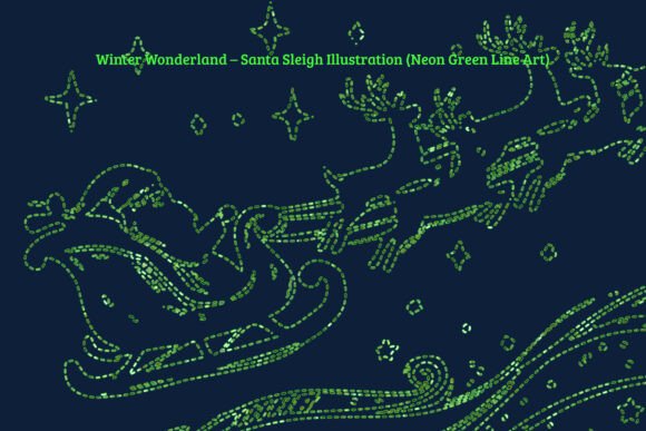 Christmas Neon Line Art Graphics–A4 Size
