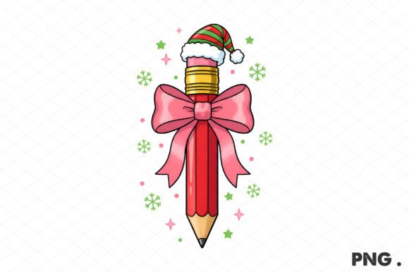 Christmas Pencil Bow PNG Sublimation Illustrations Review