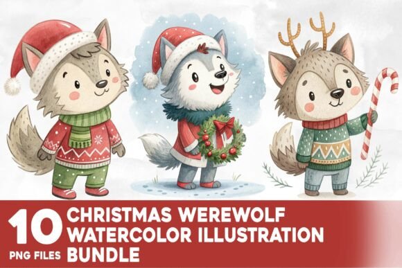 Christmas Werewolf Watercolor Bundle: A Designer’s Review for Brand Identity and Illustrations