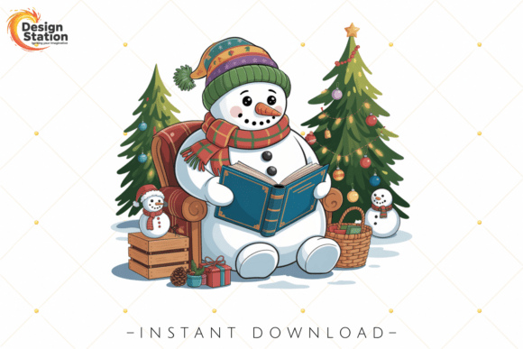 Cozy Reading Snowman Christmas PNG Review
