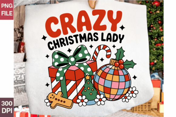 Crazy Christmas Lady PNG Design Review