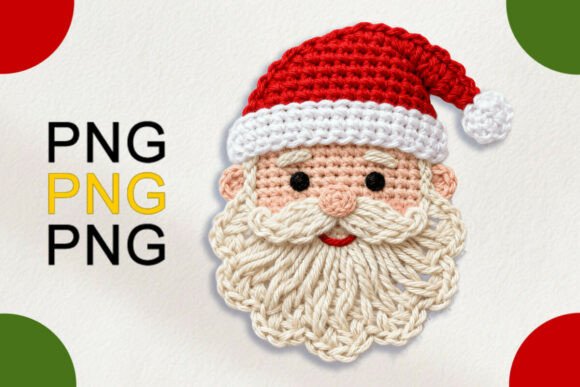 Crochet Yarn Christmas Santa Claus PNG Illustrations Review