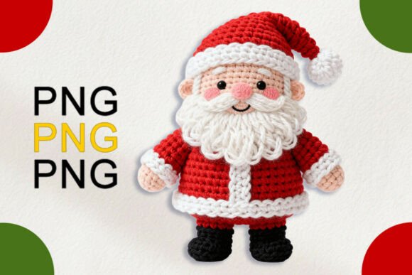 Faux Yarn Christmas Santa Claus PNG in Illustrations