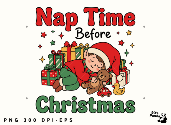 Funny Christmas Nap Time, Png, Eps: A Designer’s Review for Illustrations