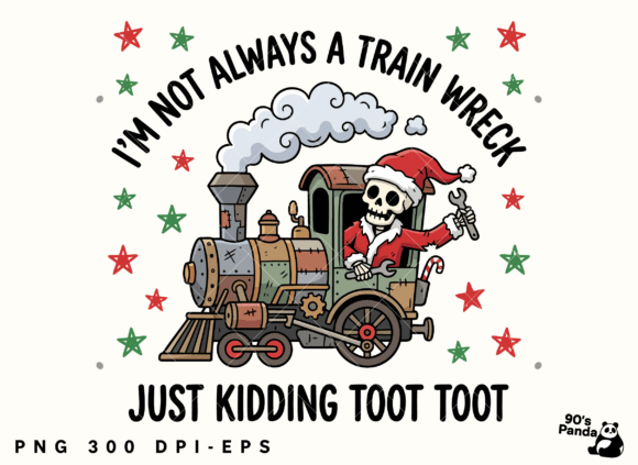 Funny Christmas Train Wreck Toot Png Eps