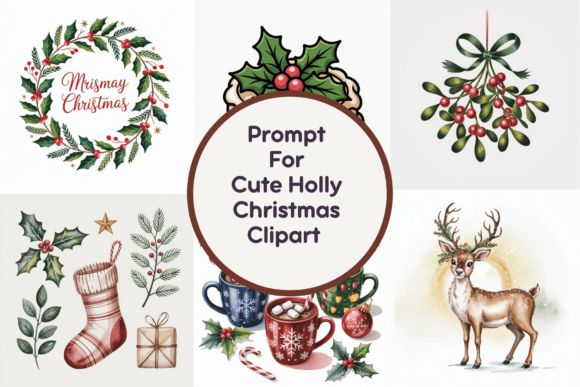 Prompt for Cute Holly Christmas Clipart: A Crafter’s Review of Holiday Illustrations