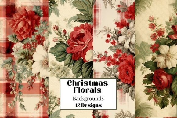 Review: 12 Holiday Christmas Floral Backgrounds