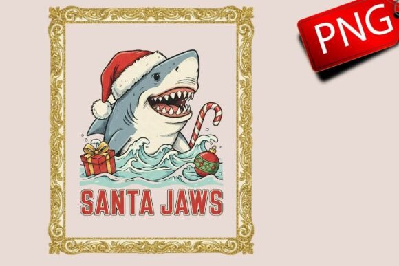 Santa Jaws Funny Christmas Sublimation Illustrations Review