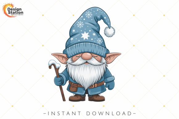 Winter Blue Gnome Christmas PNG Review