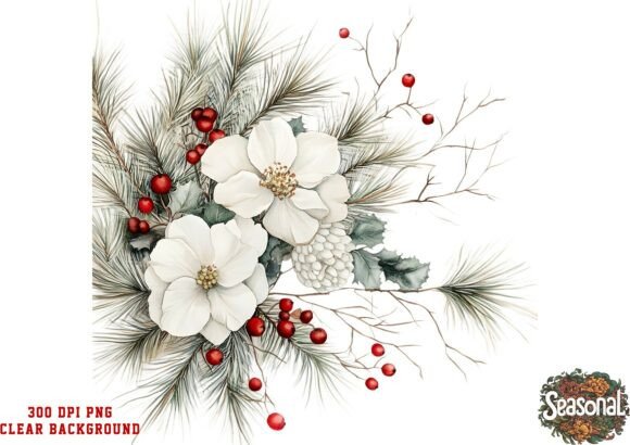Winter Floral Christmas Bouquet PNG Review