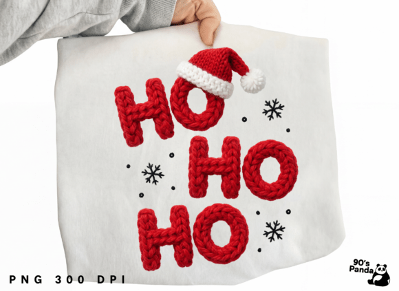 Yarn Crochet Christmas Ho Ho Ho PNG: Illustrations for Seasonal Publishing